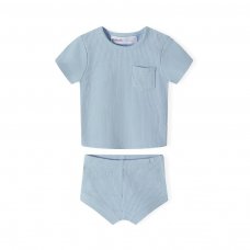 17BABY 24B: 2 Piece Ribbed Top & Short Set (NB-6 Months)